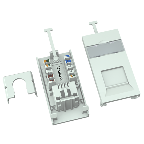 Cat6 UTP Module EuroMod 25x50 Punchdown 110/LSA - White  - 24