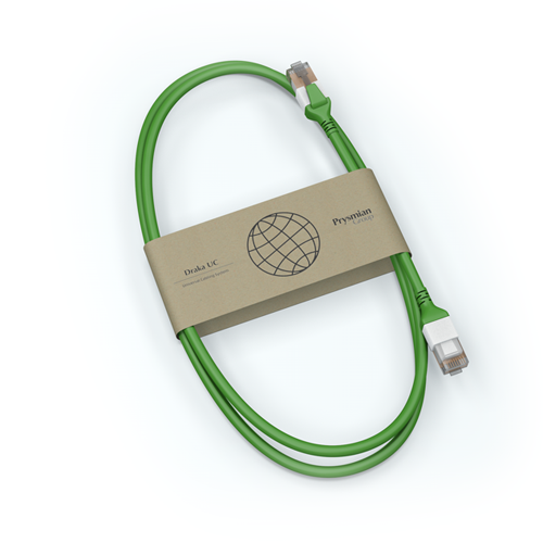 Cat.6a Dual Boot U/FTP 26AWG 500 MHz, Stranded Copper Patch Cord - Green - 3.0m