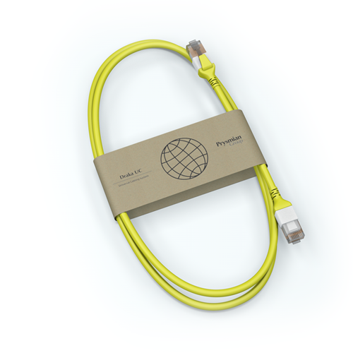 Cat.6a Dual Boot U/FTP 26AWG 500 MHz, Stranded Copper Patch Cord - Yellow - 5.0m