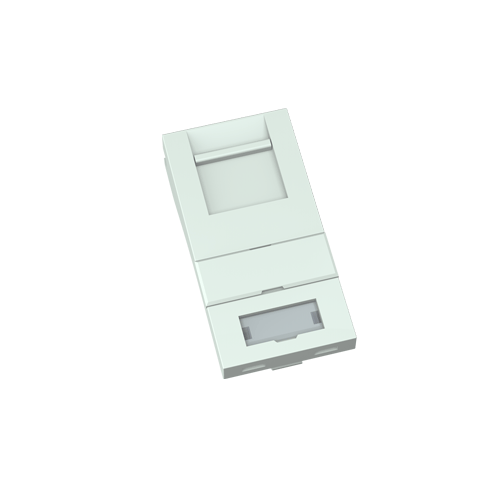 Flat Single Port Keystone Adaptor 25 x 50, White - 24