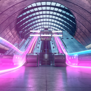 Train station escalator 